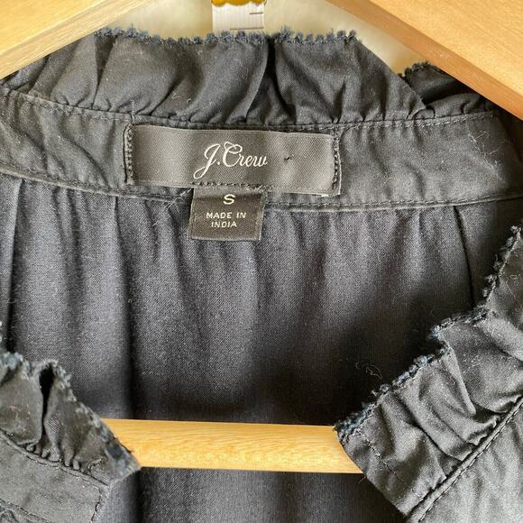 J. CREW Poplin Mini Dress Size S Black Tiers Long Sleeve Business Casual Classic - Picture 12 of 16